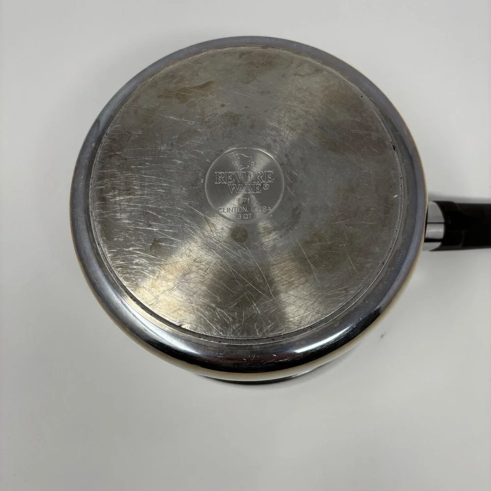 Revere Ware 97f 3QT Stainless Steel Saucepan with Lid Clinton, IL‎ USA